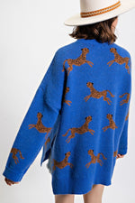 Blue Cheetah Sweater