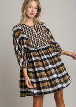 Brown Plaid Dress