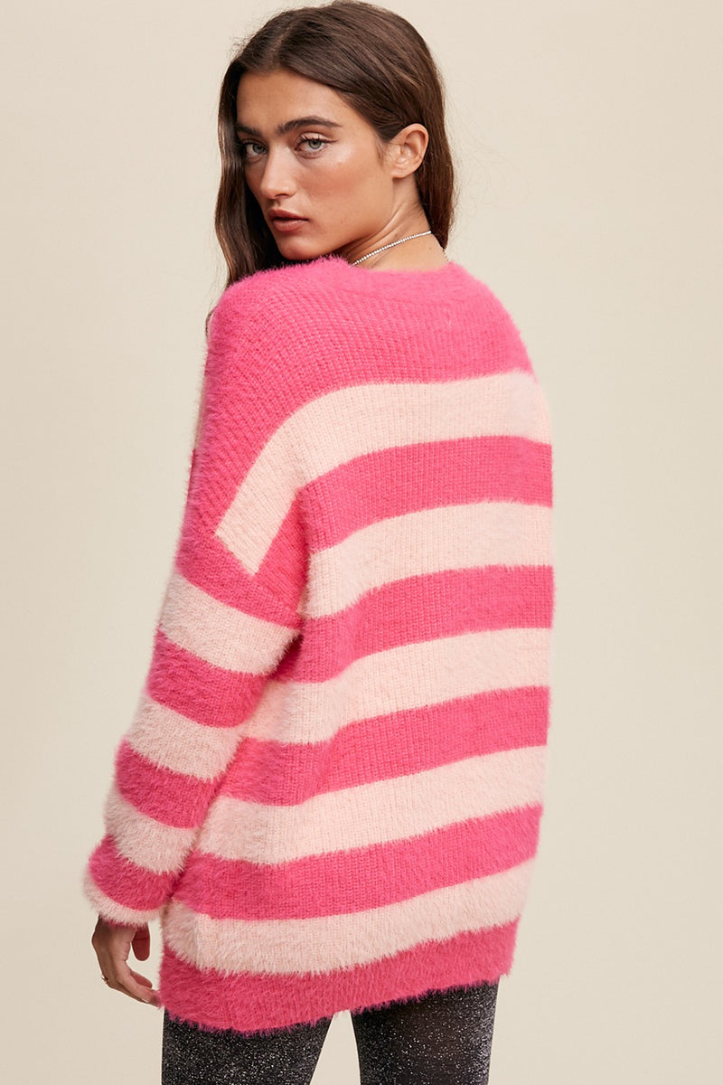 Sweetheart Striped Cardigan